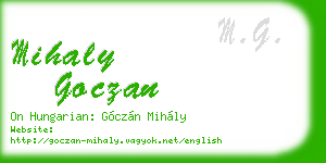 mihaly goczan business card
